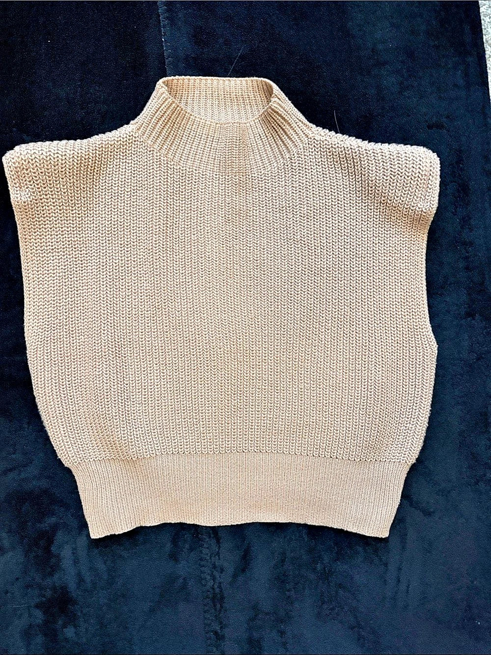 Cider Sleeveless Wool Sweater in Beige Size Medium